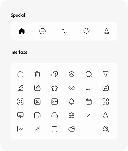 Icon Style guidelines by Youiocean for Vantage dashboard